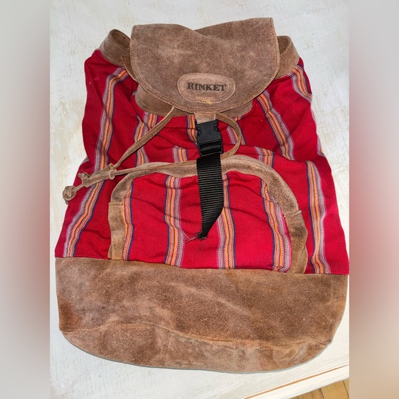 Vintage Rinket Boho Leather And Material Backpack main image 13